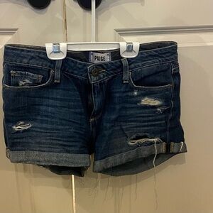Paige Women's Distressed Denim Shorts - Blue Jimmy Jimmy Shorts size 25